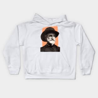 Italian Composer Giuseppe Verdi - orange - illustration Kids Hoodie